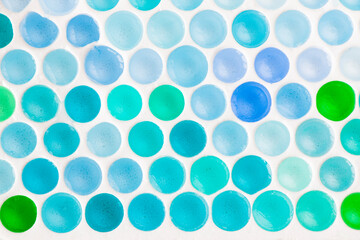 Colorful honeycomb background, green and blue colors gradient in circles