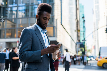 Young businessaman in Manhattan, New York City