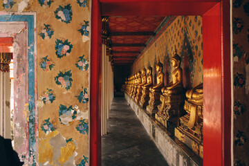 Gold Buddha Statues Near Temple