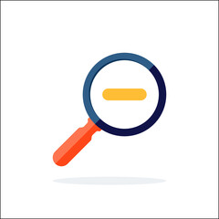 Zoom out icon with minus symbol.