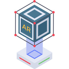 
Advanced technology, augmented reality in isometric icon  
