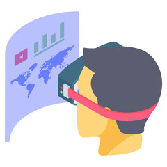 Naklejka premium Virtual augmented reality icon in isometric design 
