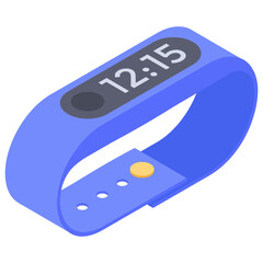 
Wearable technology, smart watch icon in isometric design  
