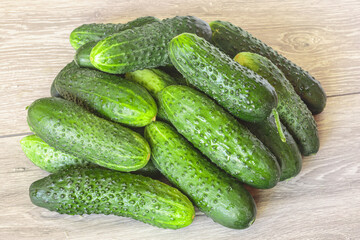 Heap of fresh cucumbers from the Farmers Market.