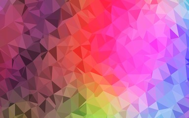 Light Multicolor, Rainbow vector triangle mosaic template. Colorful illustration in Origami style with gradient.  The best triangular design for your business.