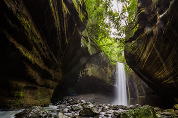 Waterfall in long exposure photography, known as the waterfall of the swallows.