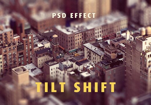 Miniature Tilt Shift Photo Effect Mockup