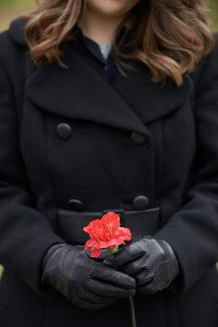 Woman in mourning at a funeral