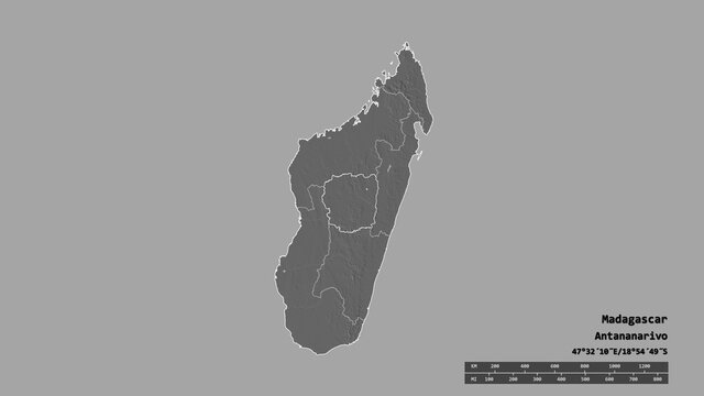 Location of Antananarivo, autonomous province of Madagascar,. Bilevel
