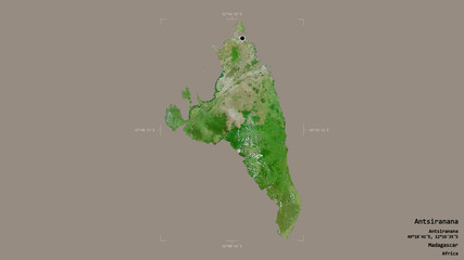 Antsiranana - Madagascar. Bounding box. Satellite