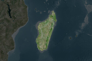 Madagascar. Neighbourhood desaturated. Satellite