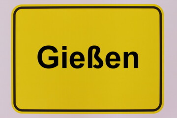 Grafische Darstellung des Ortseingangsschildes der Stadt Gießen