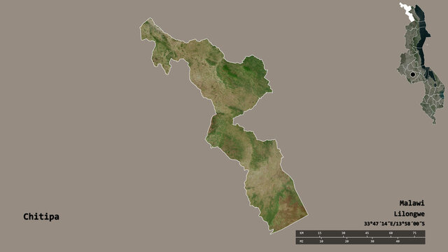 Chitipa, district of Malawi, zoomed. Satellite
