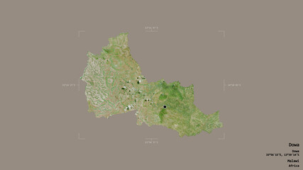 Fototapeta premium Dowa - Malawi. Bounding box. Satellite