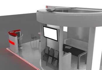 3d illustration of an Exhibition stand