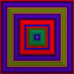 multi-colored squares one in another.
