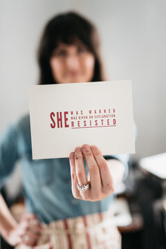 Letterpress artist in her studio