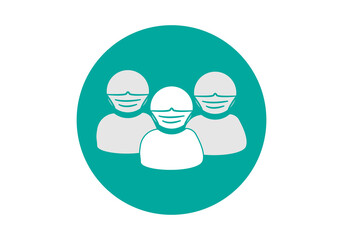 Obraz premium icono de grupo de usuarios con mascarillas