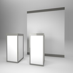 3d illustration of an Exhibition stand