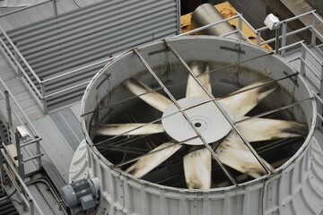 Industrial size very large air conditioner on the roof an an airport
