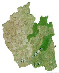Ntchisi, district of Malawi, on white. Satellite