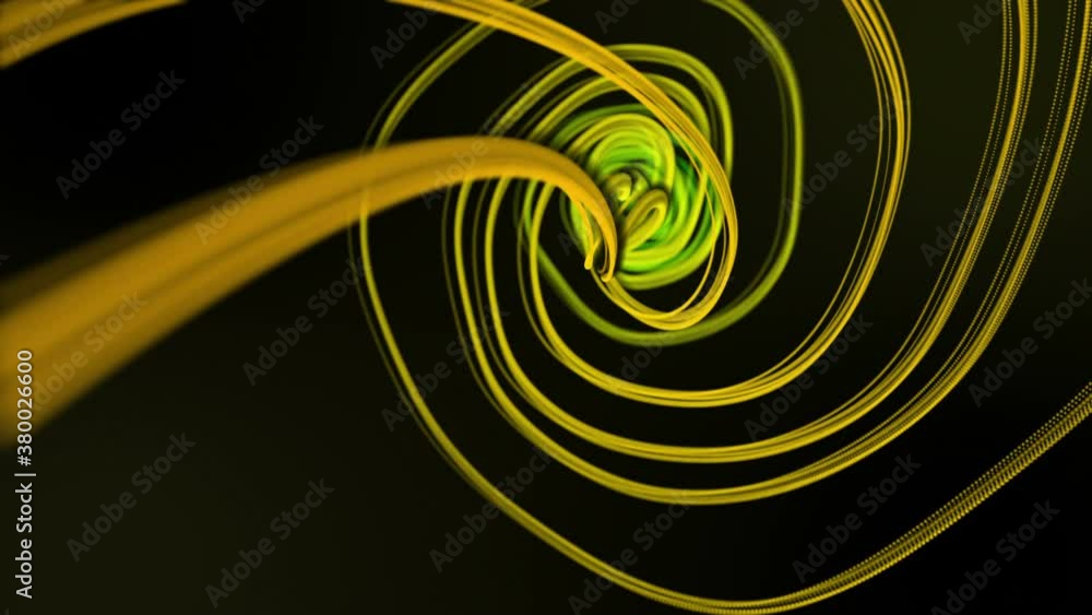 Poster moving multicolored swirling lines on a black background. abstract looped animated background. 3d re