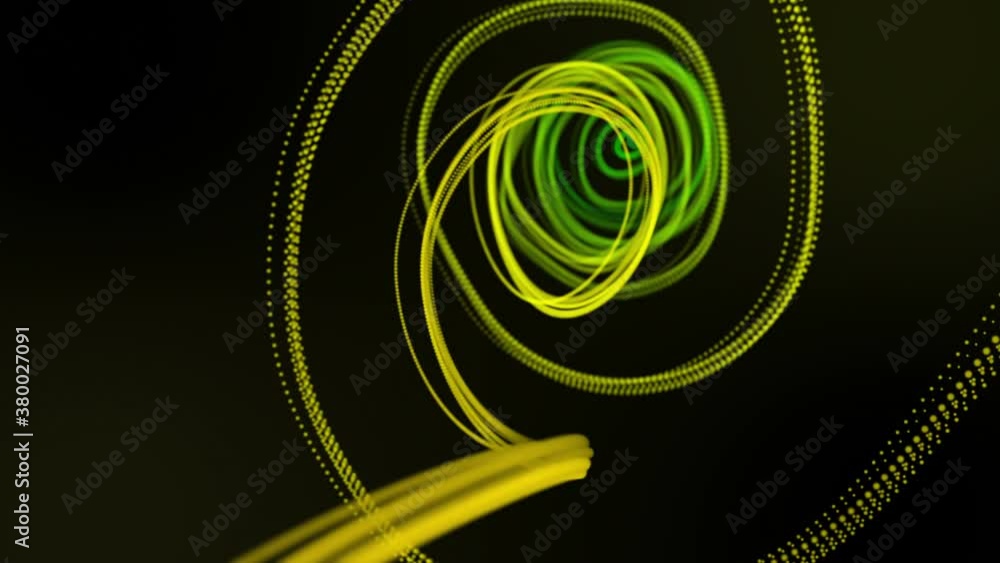 Poster moving multicolored swirling lines on a black background. abstract looped animated background. 3d re