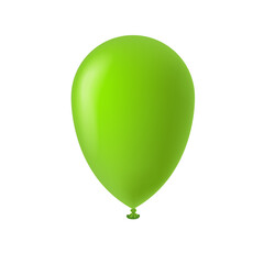 Inflatable 3d green balloon for the holidays.  Children's balloon of light green color.  Isolated on white background, there is a place for an inscription