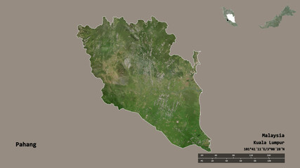 Pahang, state of Malaysia, zoomed. Satellite