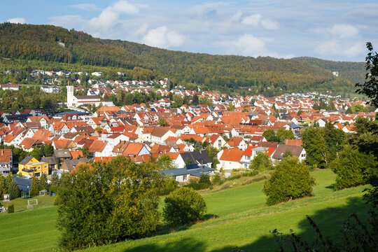 Panorama der Stadt Burladingen auf der Schw&auml;bischen Alb