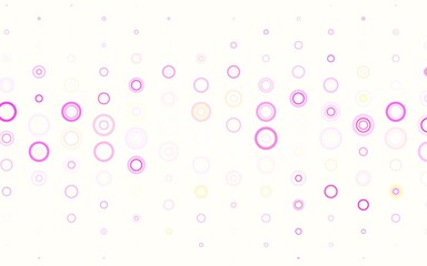 Light Pink, Yellow vector pattern with spheres.