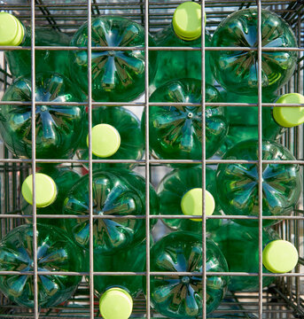 Plastic Water Bottles Ready for Recycling