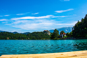 View to the Bled Castle in Slovenia