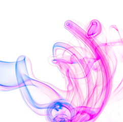 Colored smoke on white background