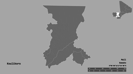 Koulikoro, region of Mali, zoomed. Bilevel