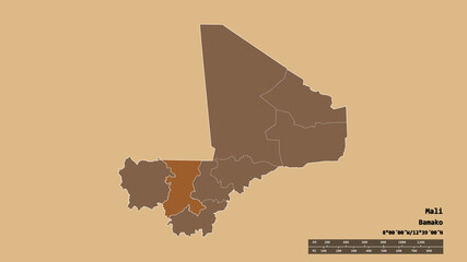 Location of Koulikoro, region of Mali,. Pattern