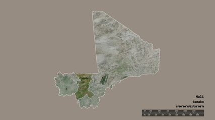 Location of Koulikoro, region of Mali,. Satellite