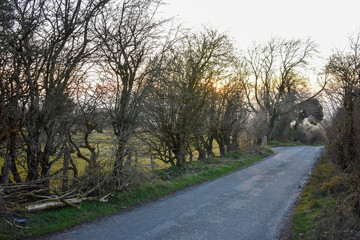 Beautiful Sunset Over Rural Irish Landscape