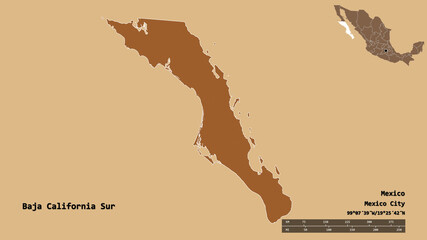 Baja California Sur, state of Mexico, zoomed. Pattern