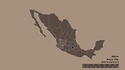 Location of Jalisco, state of Mexico,. Administrative