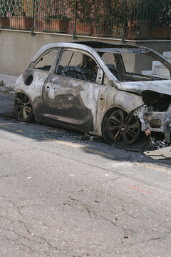 Burned car