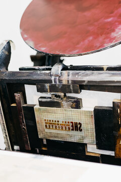 Letterpress artist in her studio