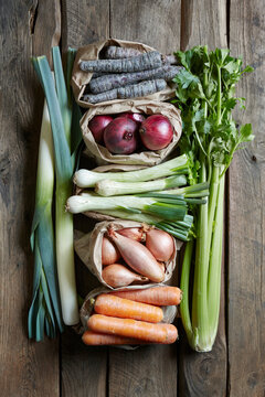 Vegetables on a wooden board