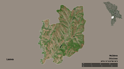 Leova, district of Moldova, zoomed. Satellite