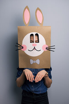 A person with bunny mask