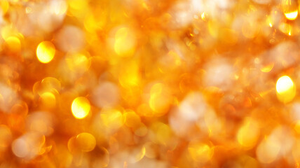 Christmas background and new year concept, abstract defocused light background with bokeh and blur, yellow. Winter banner , background image for overlay in the photo editor,