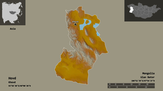 Hovd, province of Mongolia,. Previews. Relief