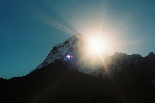 Sunrise over Ama Dablam mountain