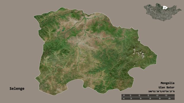 Selenge, province of Mongolia, zoomed. Satellite