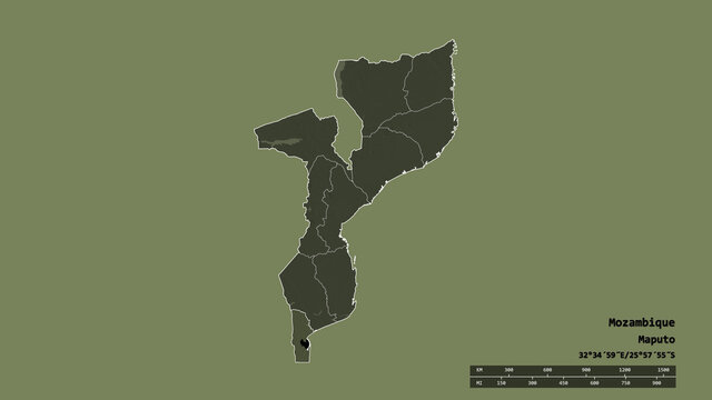 Location of Maputo, province of Mozambique,. Administrative